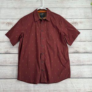 5.11 Tactical Five-O Covert Shirt Men's Size M Maroon Pineapple Grenade Print